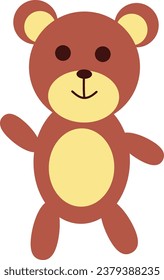 Vector illustration of Teddy Bear. Toy bear isolated on white	