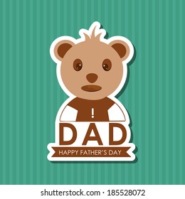 vector illustration of teddy on Father's Day 