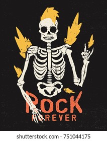 vector illustration for tee print with grunge effect