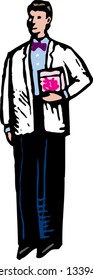 Vector illustration of teen boy in tuxedo