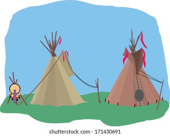 Vector illustration of Teepee