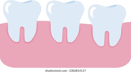 Vector illustration of 
teeth and gums