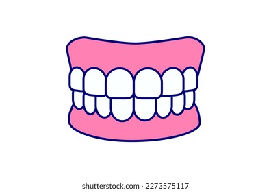 vector illustration of teeth icon on white background