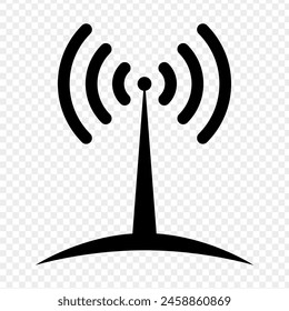 Vector illustration of telecom tower on transparent background