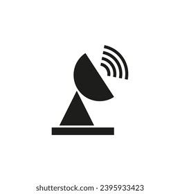 Vector illustration of a telecommunications antenna. Flat style color black