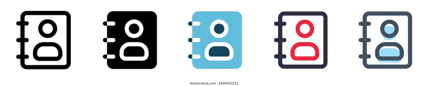  vector illustration of telephone book.contacts,telephone numbers.icon set with various styles.