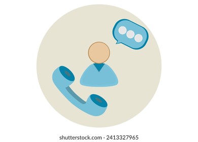 Vector illustration of telephone communication and messaging concept.