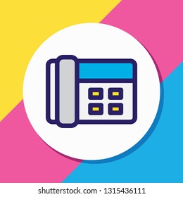 Vector illustration of telephone icon colored line. Beautiful media element also can be used as call icon element.