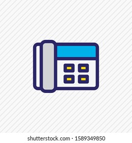 Vector illustration of telephone icon colored line. Beautiful media element also can be used as call icon element.