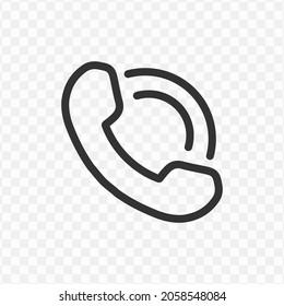 Vector Illustration Of Telephone Icon In Dark Color And Transparent Background(png).