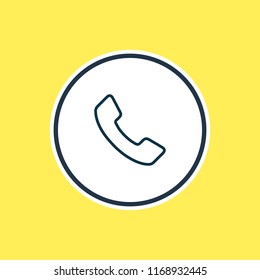 Vector illustration of telephone icon line. Beautiful vacation element also can be used as handset icon element.