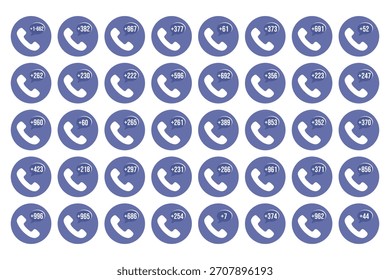 Vector illustration of telephone icon pattern with country code
