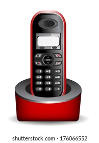Vector illustration of telephone isolated on white.