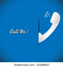 Vector illustration of telephone on the blue background