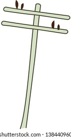 Vector illustration of a telephone pole