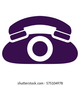 Vector Illustration of Telephone in Violet Icon
