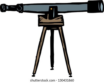 Vector illustration of a telescope