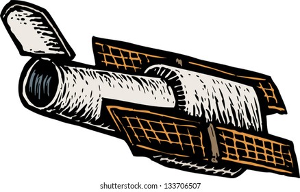 Vector illustration of a telescope