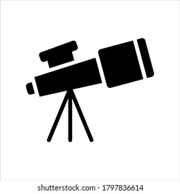 Vektorgrafik des Teleskops auf weißem Hintergrund