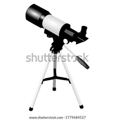Vector illustration of telescope isolated on white background 