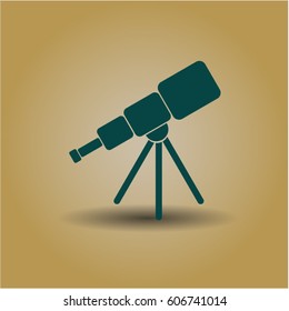 Ilustración vectorial del símbolo del telescopio en color verde

