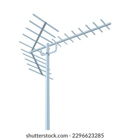 Vektorgrafik der Fernsehantenne einzeln auf weißem Hintergrund