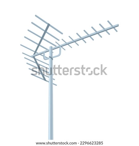 Vector illustration of television antenna isolated on white background