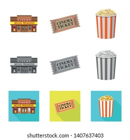 Vector illustration of television and filming sign. Collection of television and viewing vector icon for stock.