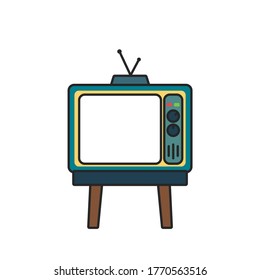 vector illustration television flat design line icon