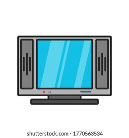 vector illustration television flat design line icon