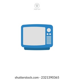 Ilustración vectorial de un ícono de televisión, que significa entretenimiento, transmisión o medios. Ideal para designar programas de televisión, canales o plataformas de noticias