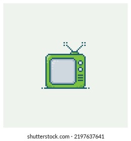 Vector Illustration Television Pixel Art Style Stock Vector (Royalty ...