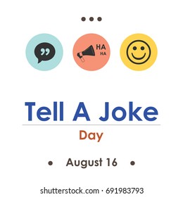 vector illustration for tell a joke calendar page day in August