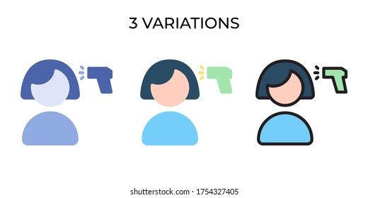  Vector illustration temperature icon or logo black color with flat, lineal, blue design style