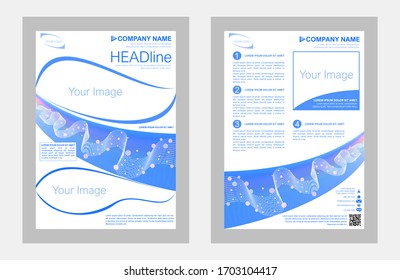 Vector illustration template, in A4 size, for poster flyer pamphlet brochure cover design layout, with space for logo, photos and slogan.
