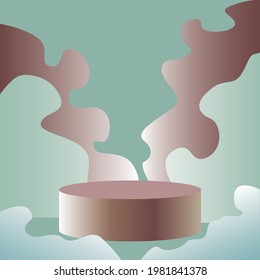 ilustración vectorial. Plantilla para publicidad cosmética. Podio cilíndrico para demostración de producto.