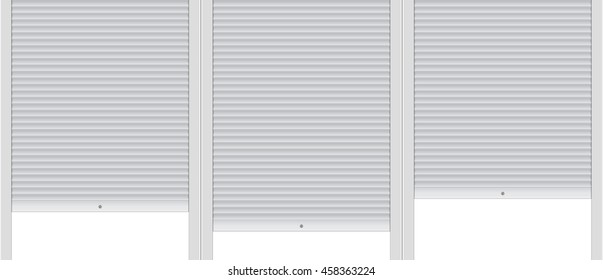 Vector illustration:  Template of background with covered roller shutters.