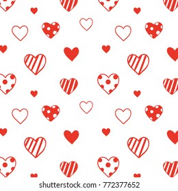 Vector illustration template background design cute little heart for Valentine day.Draw doodle style.