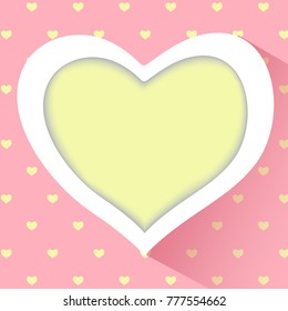 Vector illustration template background heart shape  for valentine day.Pink pastel color blank space for text.