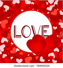 Vector illustration template banner background with lettering love for happy Valentine day. 
