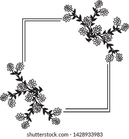 Vector illustration template banner with decoration beautiful flower frame