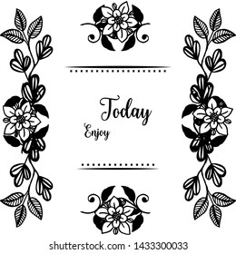 Vector illustration template banner with decoration flower frame