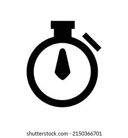 Vector illustration template black on white background of stopwatch design simple flat for website or brand