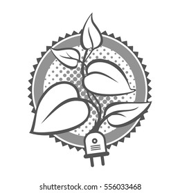 Vector illustration of a template for a business or company sign on environmental issues, green energy in two colors black and white