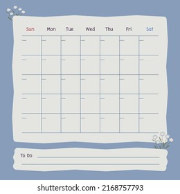 Vector illustration template calendar, reminders, notes
