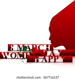 Vector illustration a template for a card or poster of a happy Women's Day, isolated object.It can be used with any image or separately.
