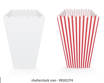 Vector illustration of template cardboard popcorn cups