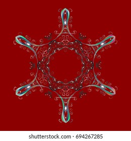Vector illustration. Template for cover, poster, t-shirt or tattoo. Hand drawn antistress snowflake. 