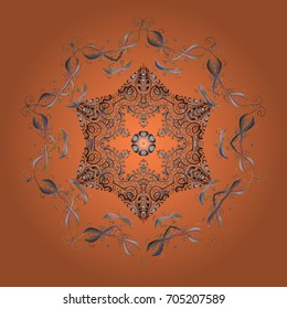 Vector illustration. Template for cover, poster, t-shirt or tattoo. Hand drawn antistress snowflake. Winter coloring pages for adult art therapy.