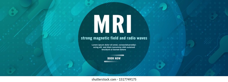 Vector illustration template design for MRI cover page. Modern abstract gradient background in liquid and fluid style. Trend creation of the world.